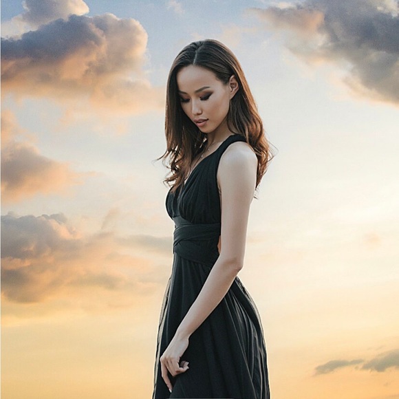 Black Extra Long Infinity Dress - Picture 3 of 5